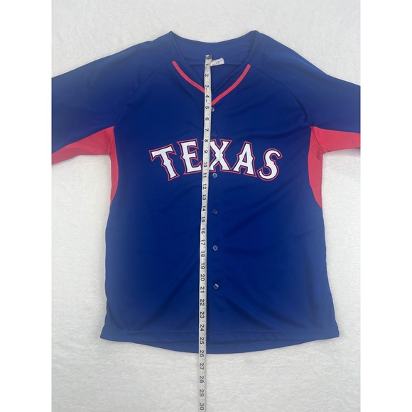 Texas Rangers MLB Baseball Jersey Globe Life Adult Medium Blue Red #1 - Picture 7 of 8